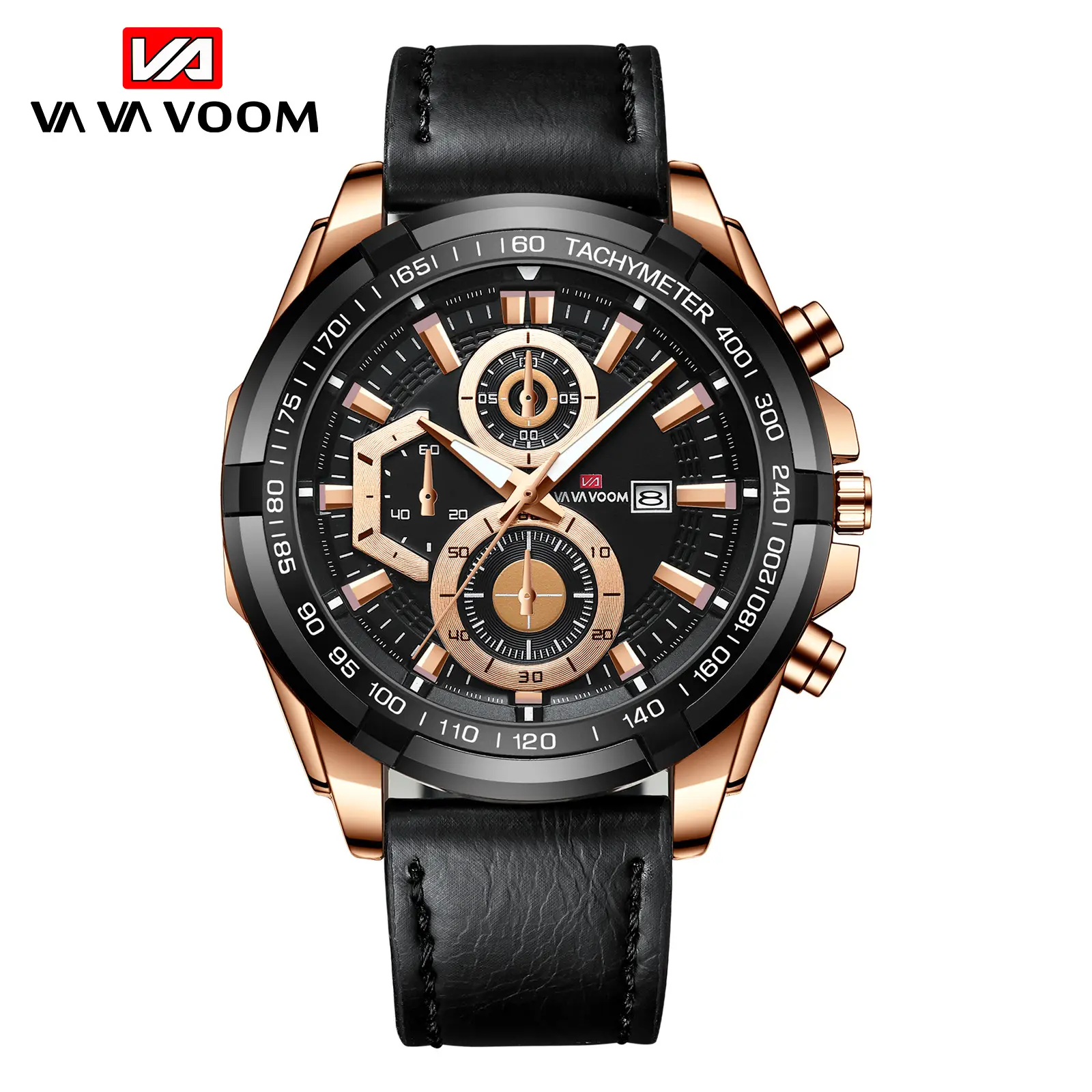VAVA VOOM Men's Chronograph Watch with Leather Belt - Image 7