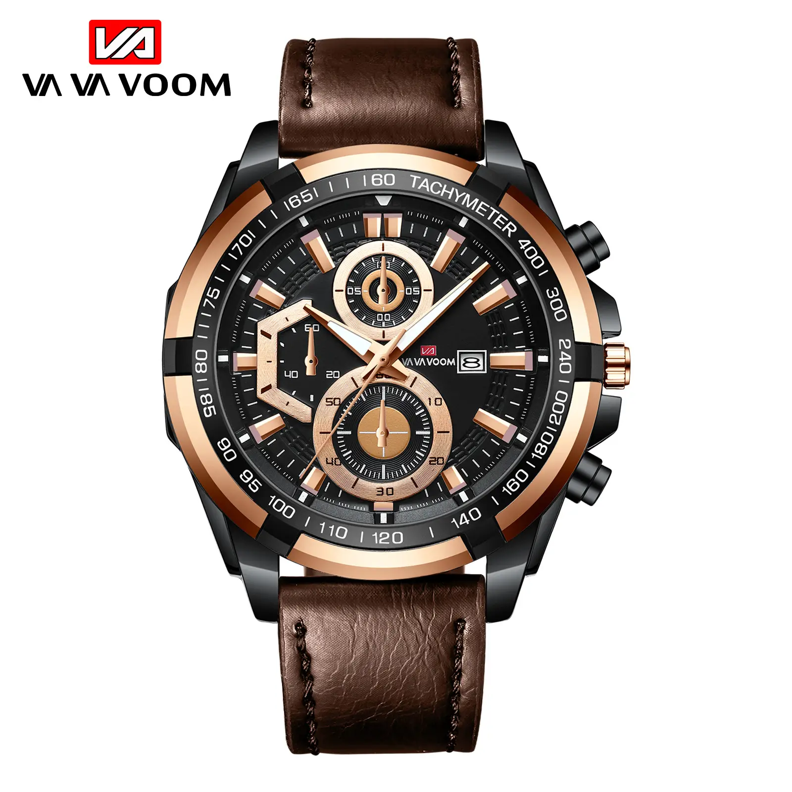 VAVA VOOM Men's Chronograph Watch with Leather Belt - Image 3