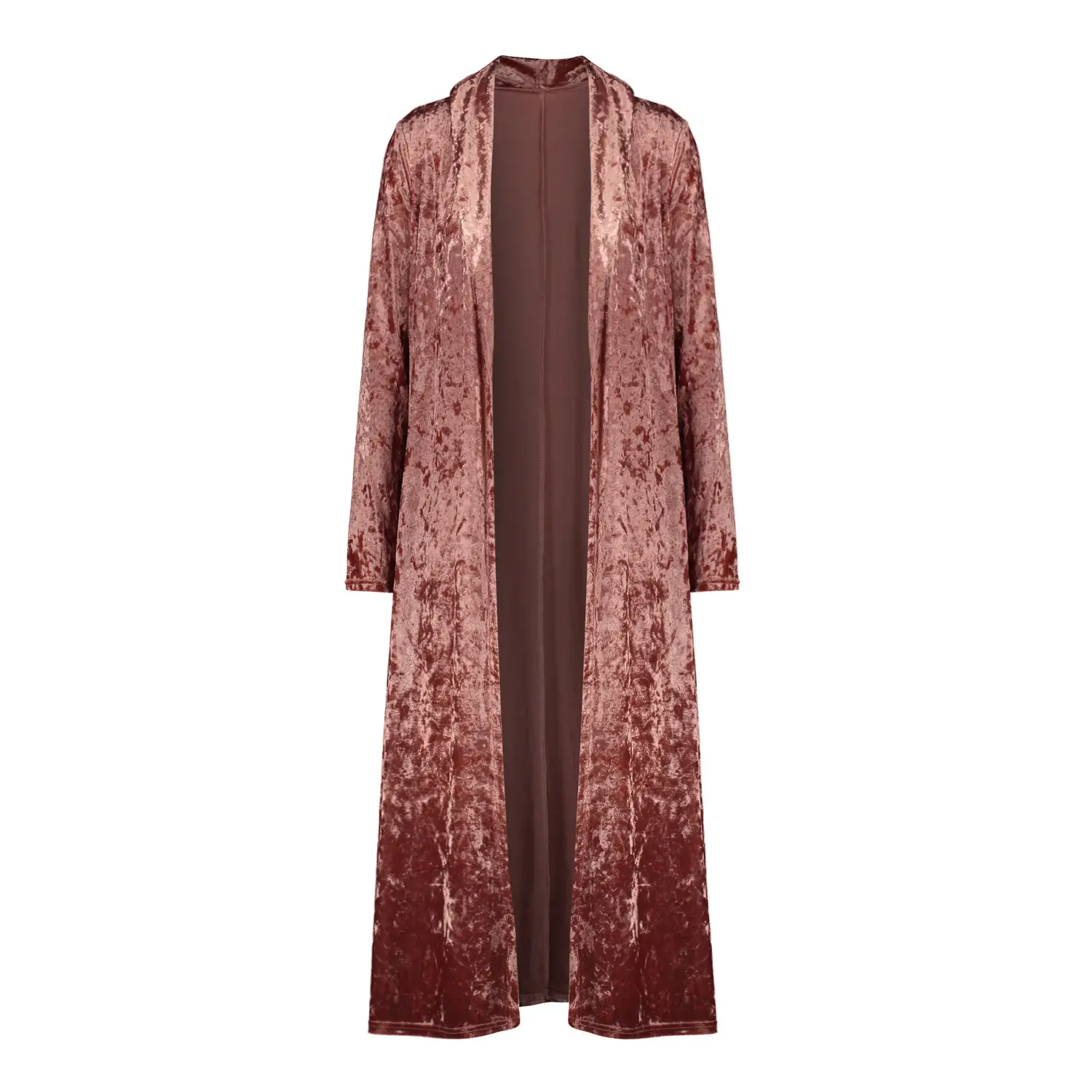 Velvet Long Sleeve Trench Coat Maroon