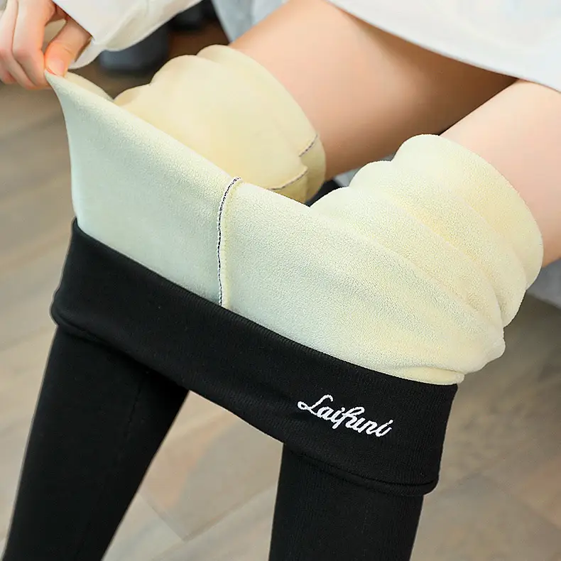 Women's Fleece Leggings Grey Plus Size Warm Winter - Image 4