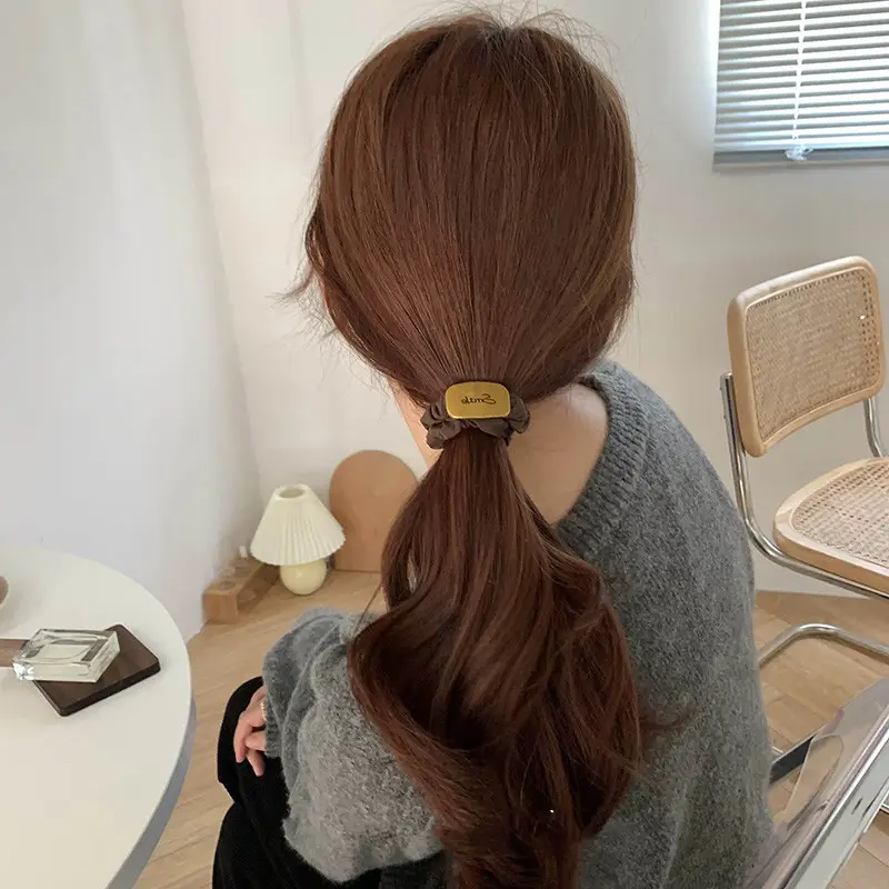 Black Elastic Hair Ring with Crystal Decor for Women - Image 20