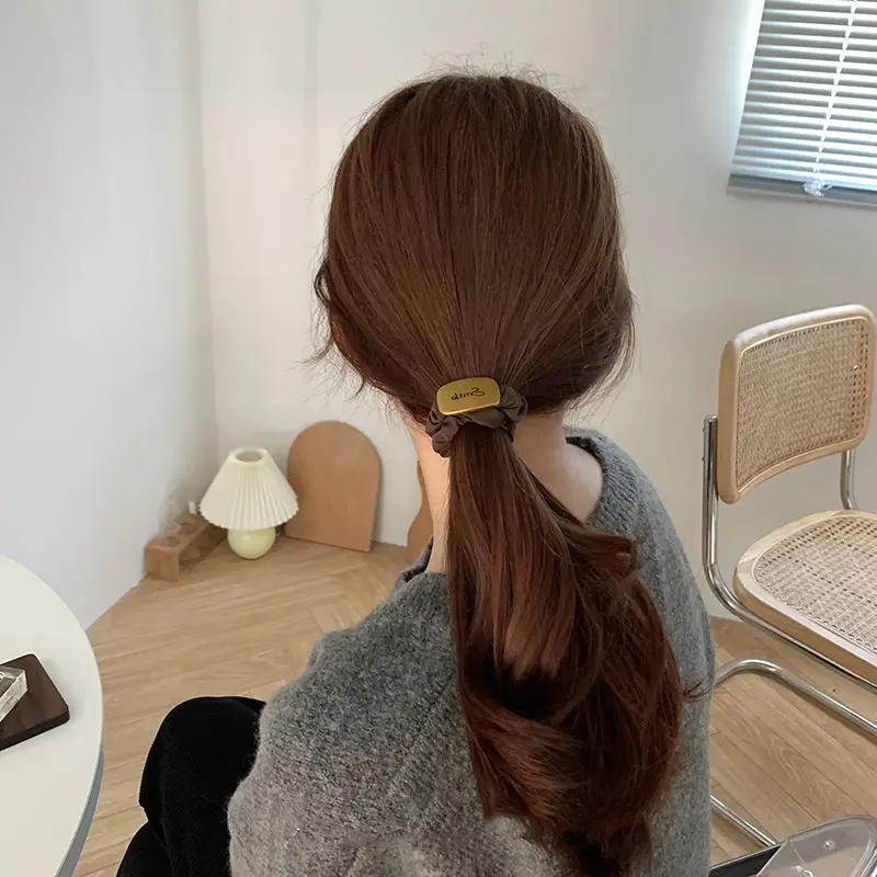 Black Elastic Hair Ring with Crystal Decor for Women - Image 22