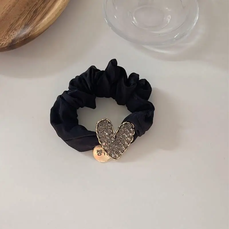 Black Elastic Hair Ring with Crystal Decor for Women - Image 17