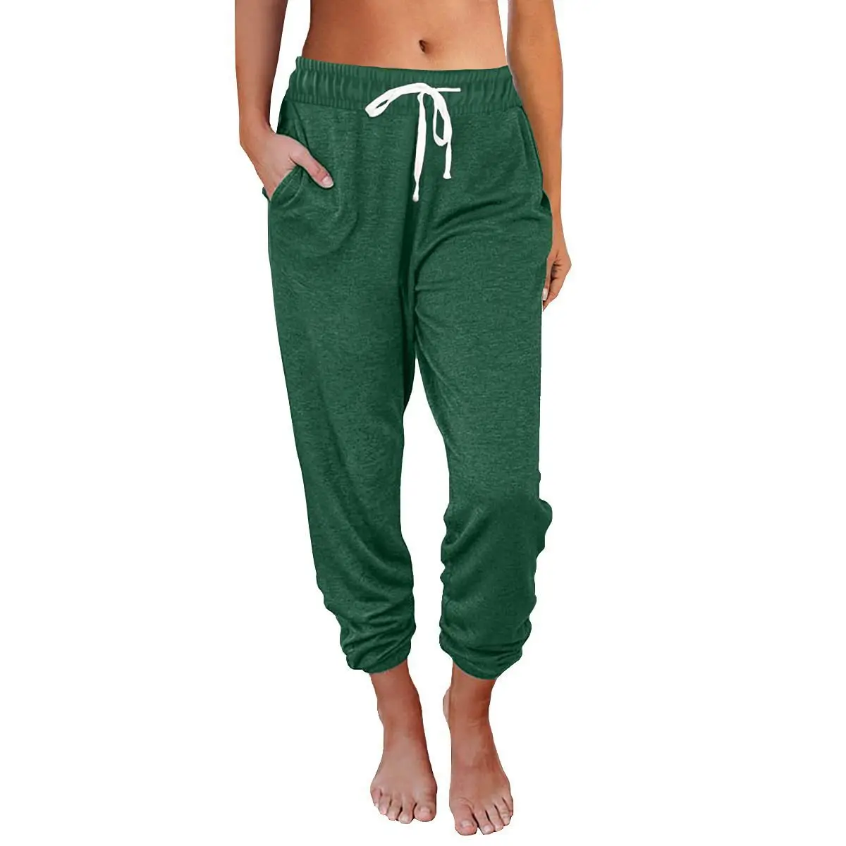 Women's Blue Drawstring Jogger Pants Casual Summer - Image 9