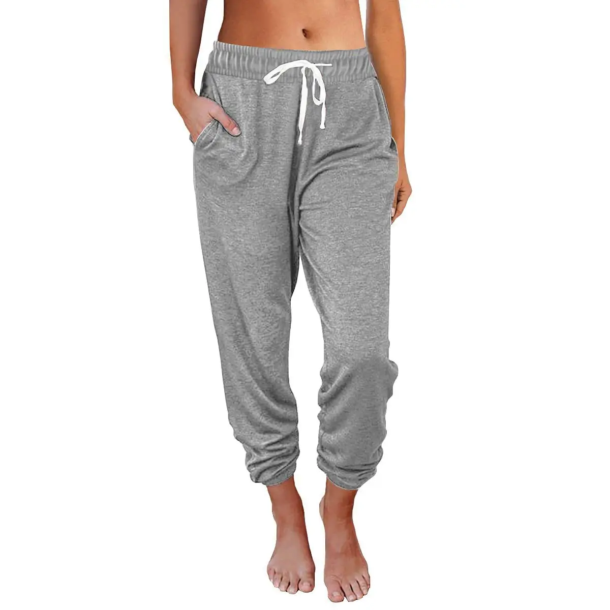 Women's Blue Drawstring Jogger Pants Casual Summer - Image 7