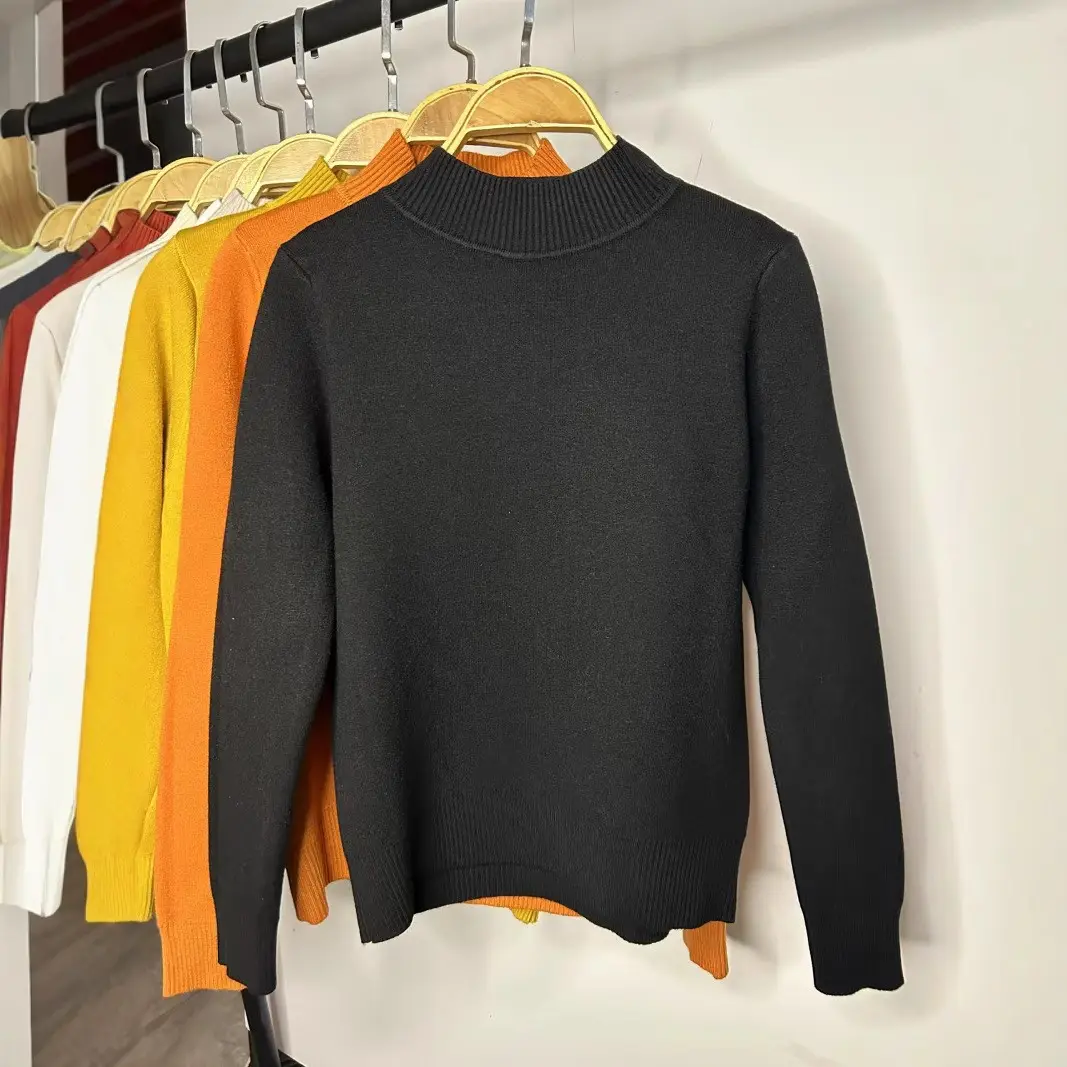 Women's Green Velvet Half-Turtleneck Sweater — feature 17
