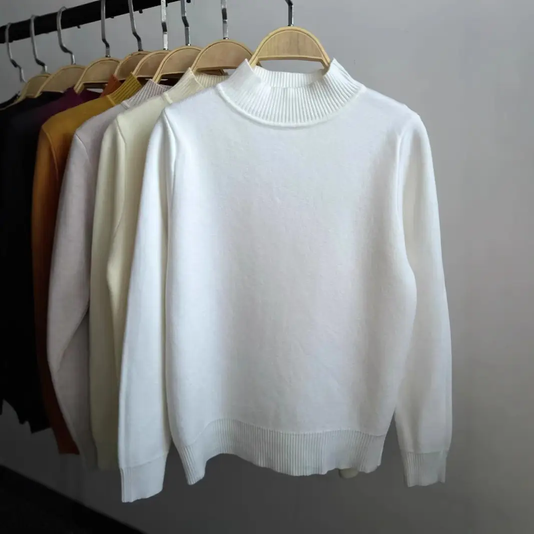 Women's Green Velvet Half-Turtleneck Sweater — feature 18