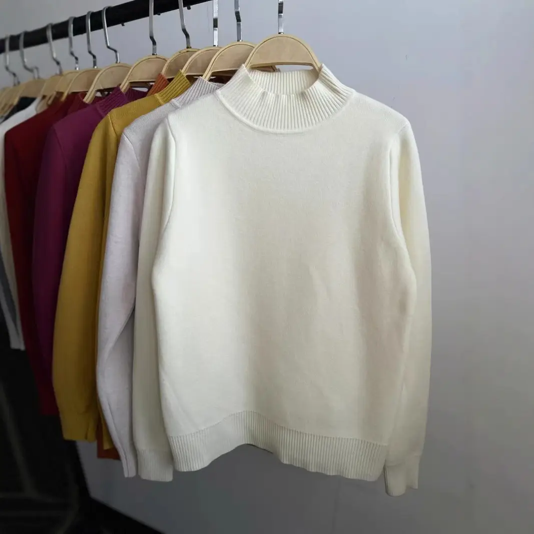Women's Green Velvet Half-Turtleneck Sweater — feature 19