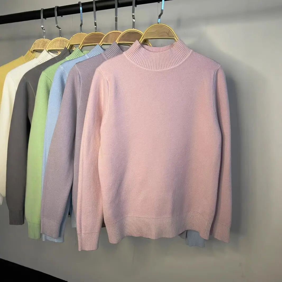Women's Green Velvet Half-Turtleneck Sweater — feature 24