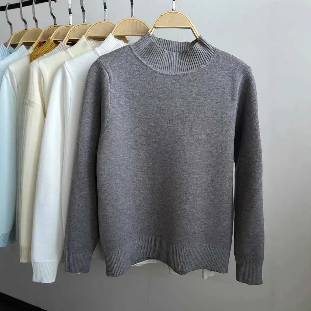 Women's Green Velvet Half-Turtleneck Sweater — feature 25