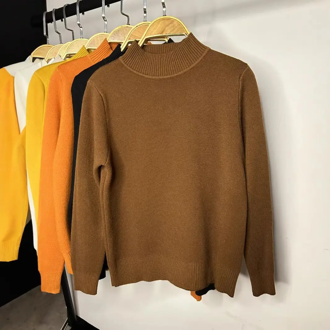 Women's Green Velvet Half-Turtleneck Sweater — feature 26