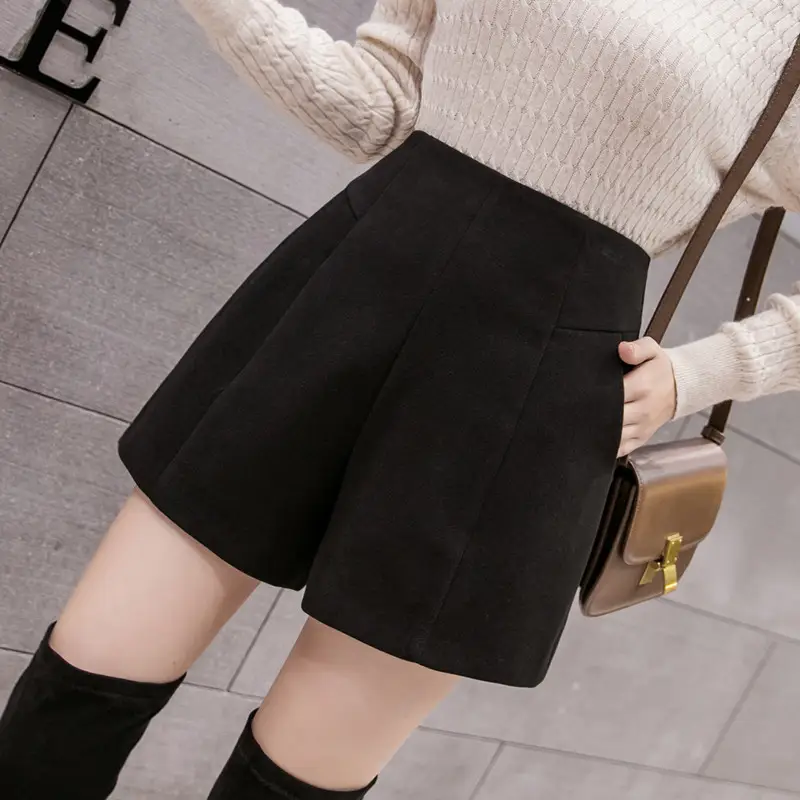 Women Woolen Shorts High Waist Slimming 2022 - Image 3