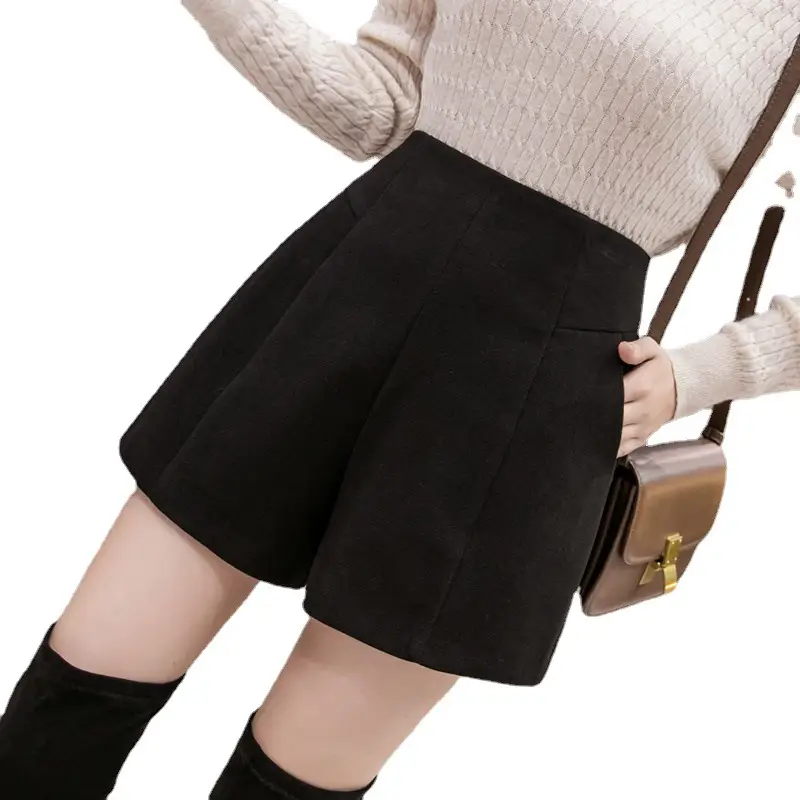 Women Woolen Shorts High Waist Slimming 2022 - Image 4
