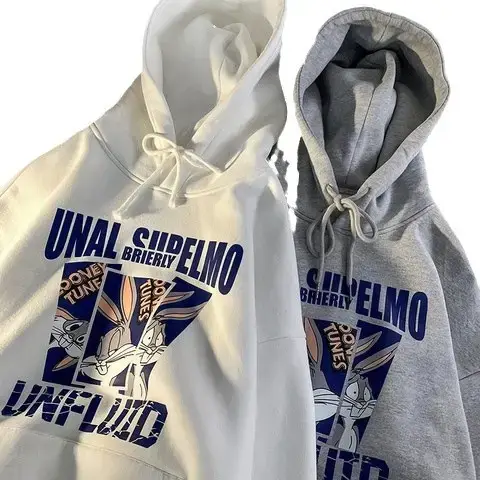 Women's White Gray Fleece Hoodie Unifod Fleece Lined - Image 14