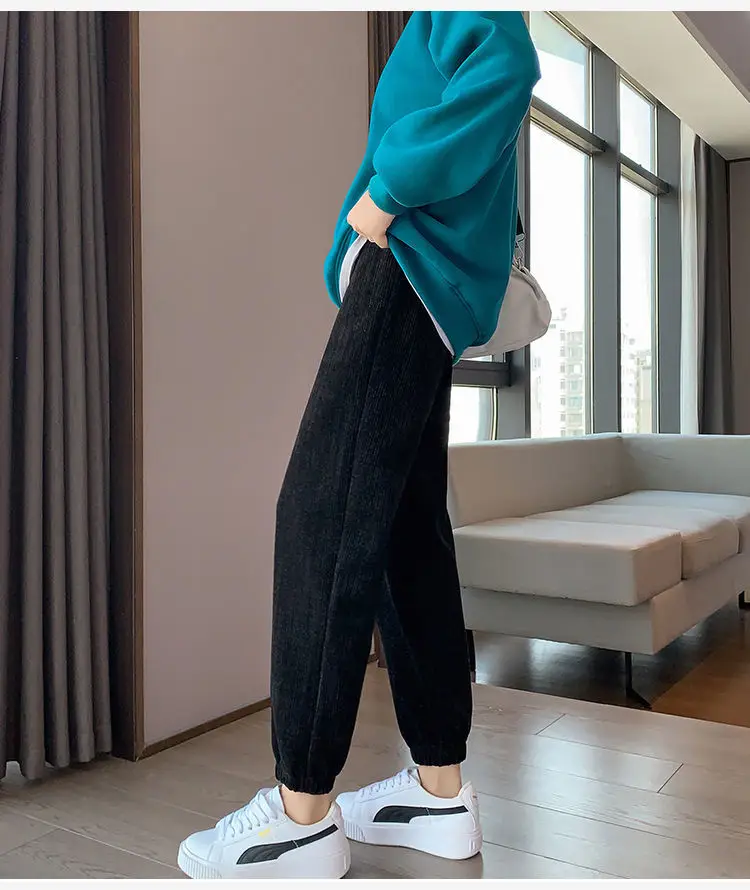 Women Fleece Lined Thick Corduroy Pants Casual Winter Leg Warmers — feature 12