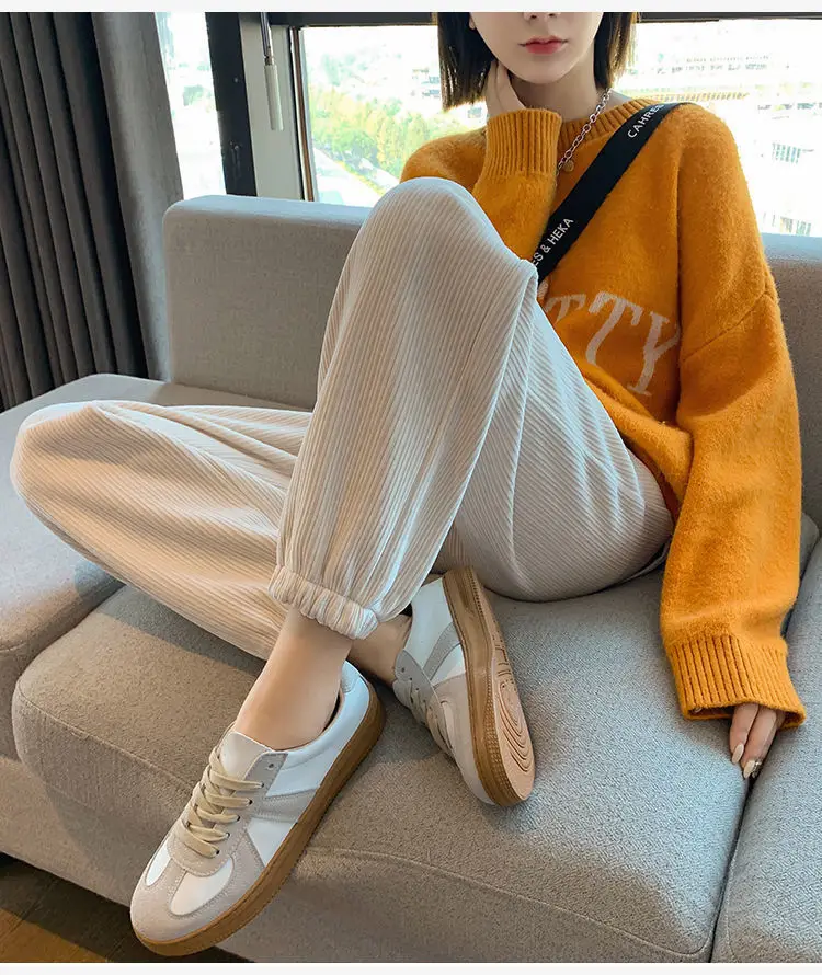 Women Fleece Lined Thick Corduroy Pants Casual Winter Leg Warmers — feature 20