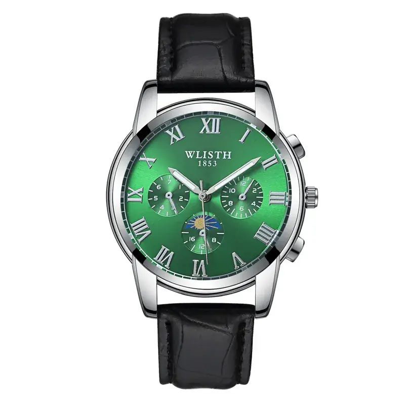 Men's Luxury Chronograph Watch with Leather Strap - Image 6