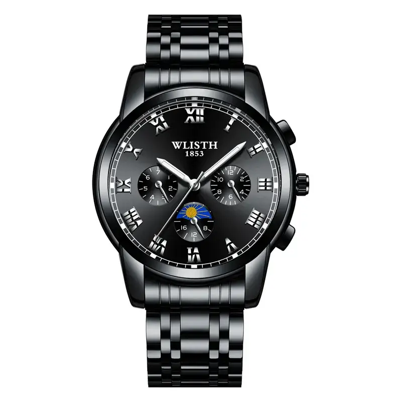 Men's Luxury Chronograph Watch with Leather Strap - Image 7