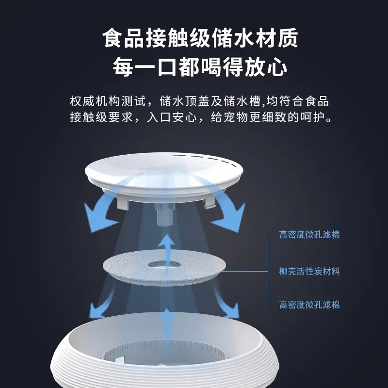 Foreign trade cat automatic water dispenser flowing running water pet intelligent water feeder cat not wet mouth mute water dispenser