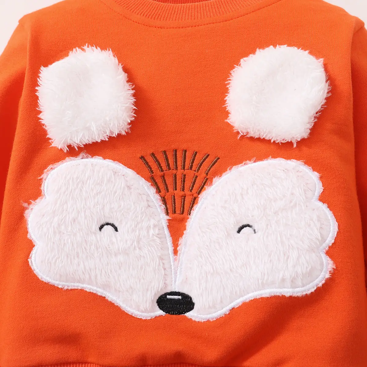 Orange Sweatshirt & Brown Pants Set for Kids