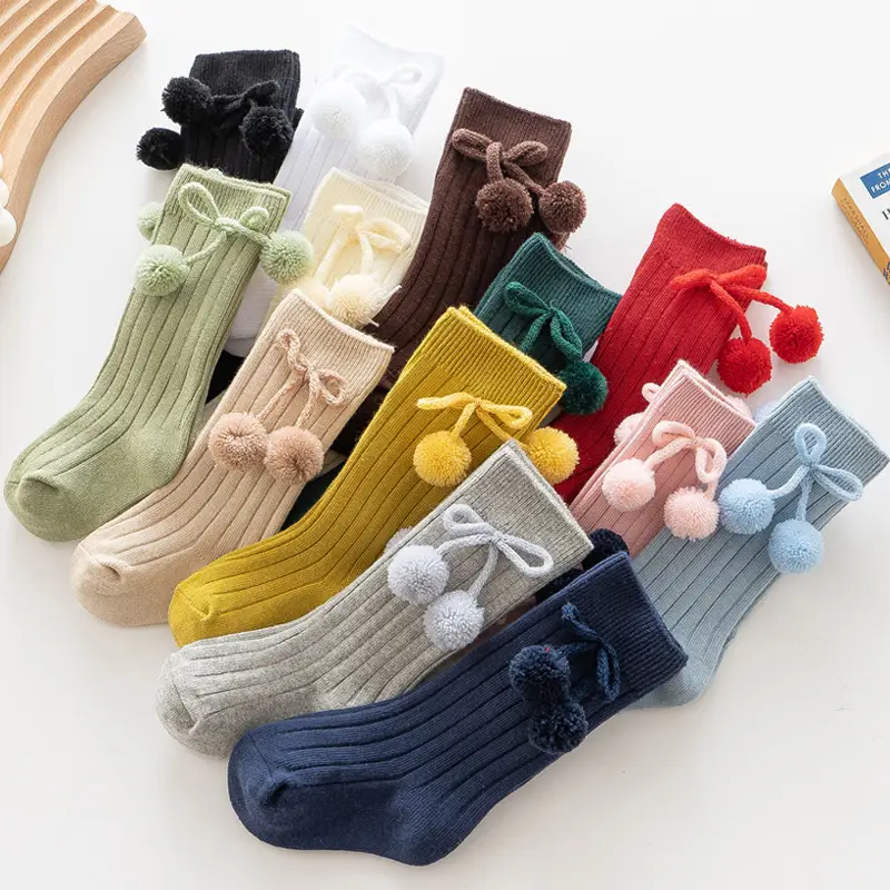 Blue Ball Embellished Knee Socks for Boys Girls