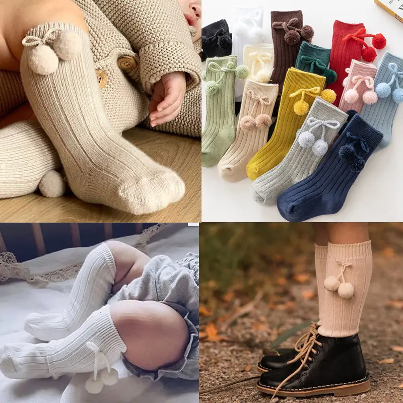 Blue Ball Embellished Knee Socks for Boys Girls