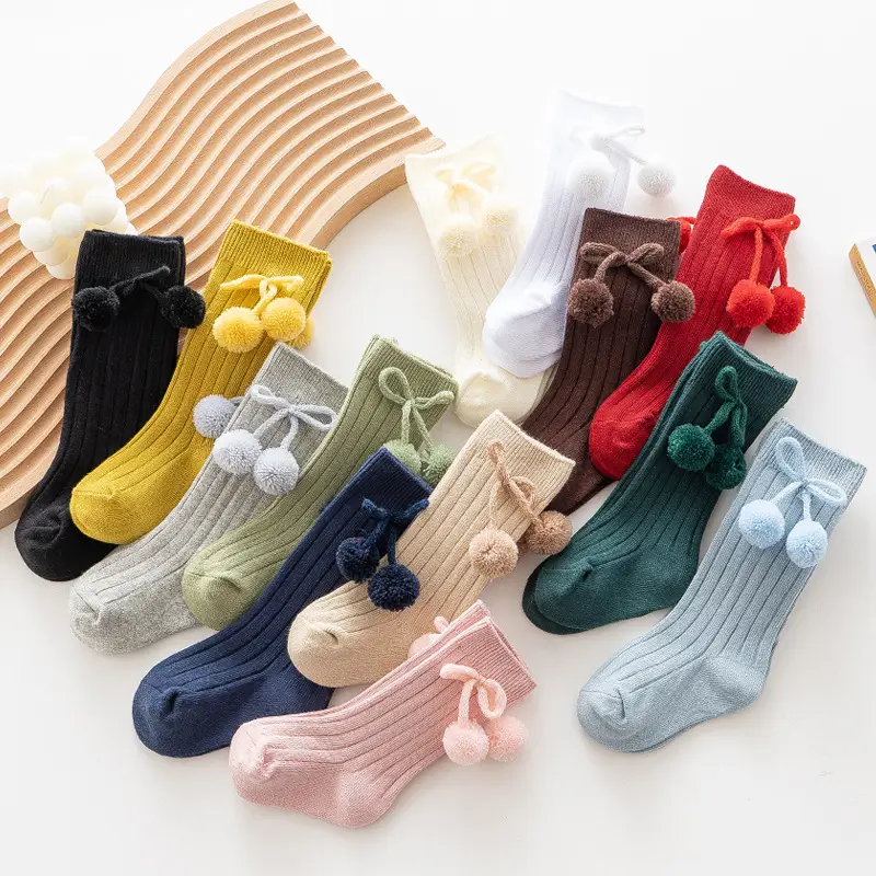 Blue Ball Embellished Knee Socks for Boys Girls