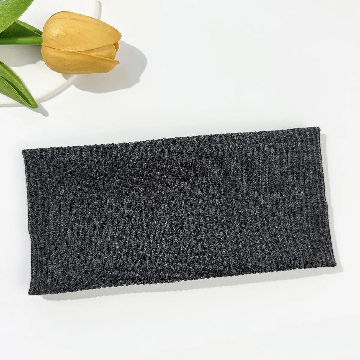Gray Knitted Elastic Headband for Sports & Daily Use — feature 27
