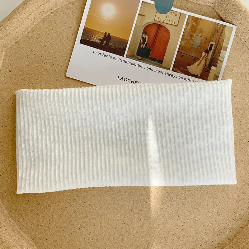 Gray Knitted Elastic Headband for Sports & Daily Use - Image 13