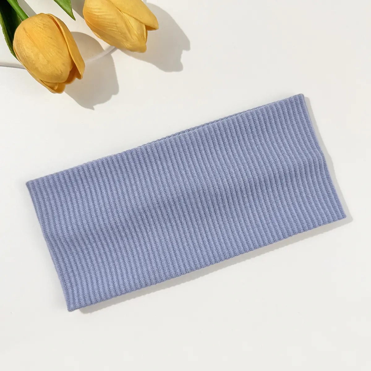 Gray Knitted Elastic Headband for Sports & Daily Use - Image 20
