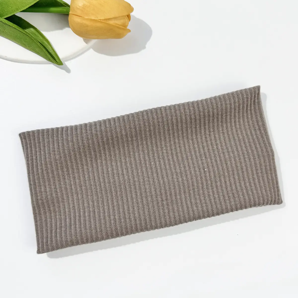 Gray Knitted Elastic Headband for Sports & Daily Use - Image 23