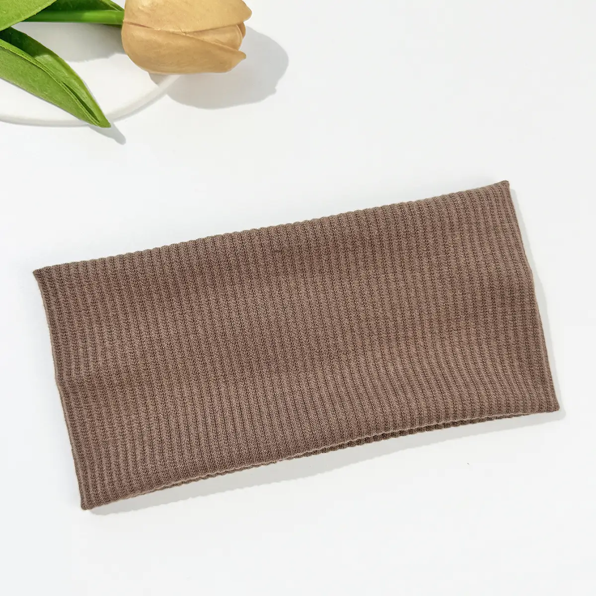 Gray Knitted Elastic Headband for Sports & Daily Use - Image 24