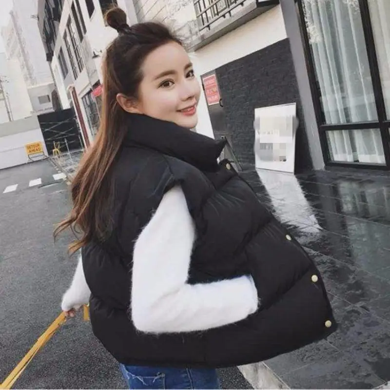 Women's White Cotton Padded Vest with Hood Winter Wear — feature 2