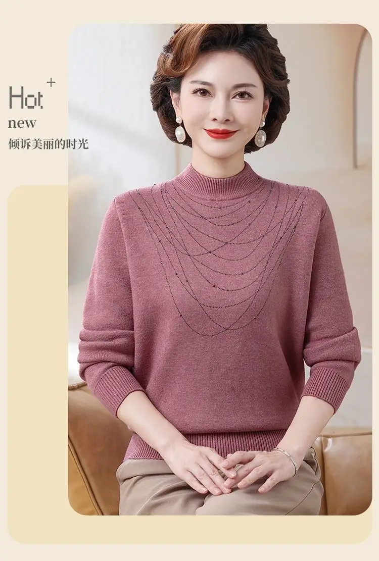 Women Velvet Mink Sweater Red Medium — feature 10