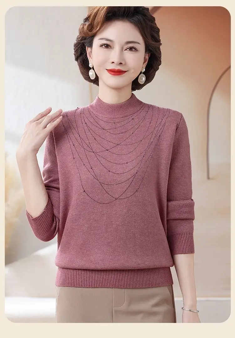 Women Velvet Mink Sweater Red Medium — feature 9