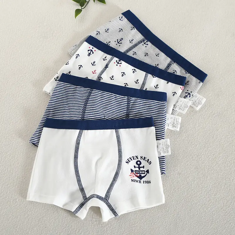 Children's Cotton Boxer Shorts Set 4 Pack - Image 3