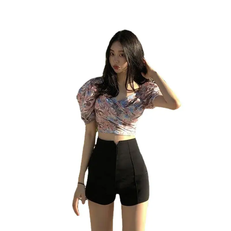 Women's Black High Waist Pole Dance Shorts
