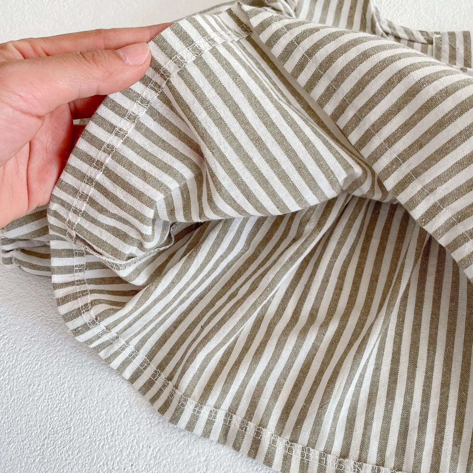 2025 Cotton Striped Baby Ruffle Skirt & Pants Set - Image 6