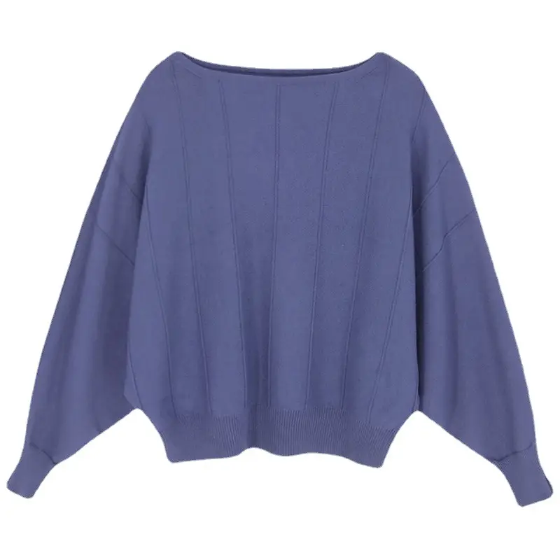 Women's Off-Neck Knitted Sweater with Crossbody Bag - Image 21