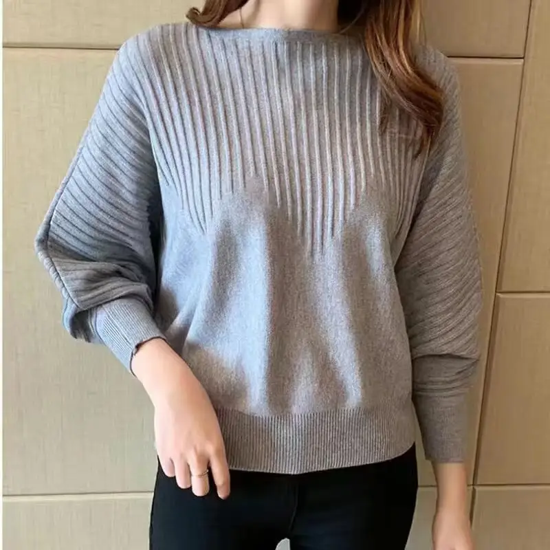 Women's Off-Neck Knitted Sweater with Crossbody Bag - Image 13