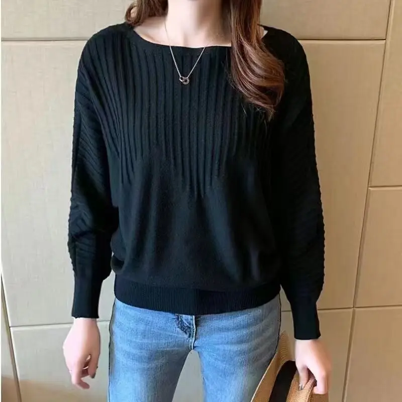 Women's Off-Neck Knitted Sweater with Crossbody Bag - Image 14