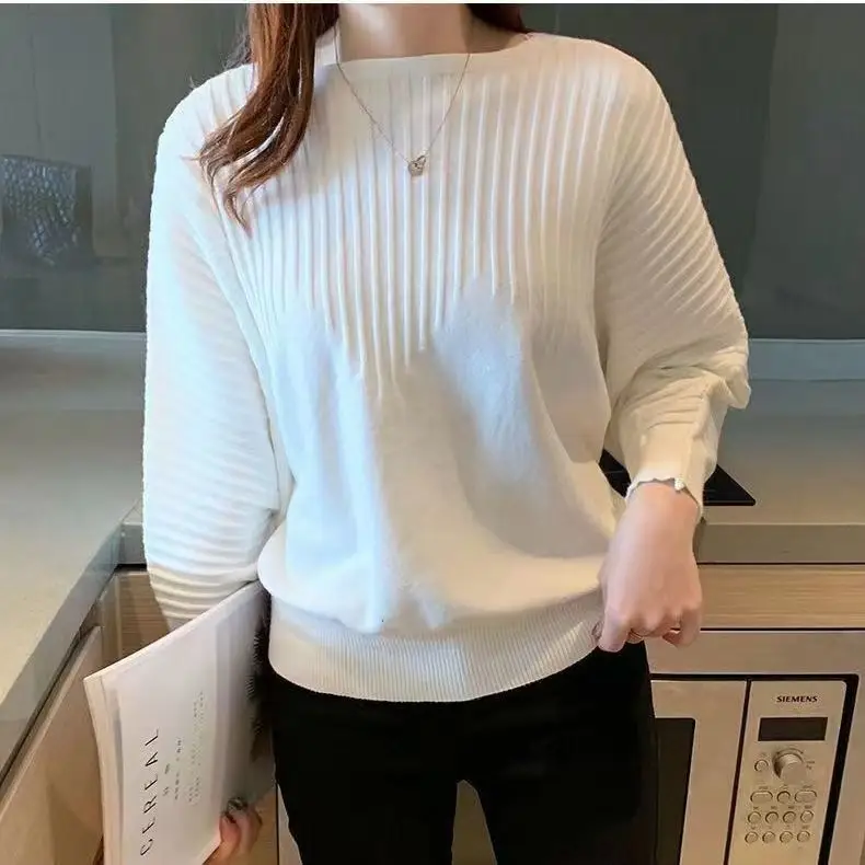 Women's Off-Neck Knitted Sweater with Crossbody Bag - Image 9
