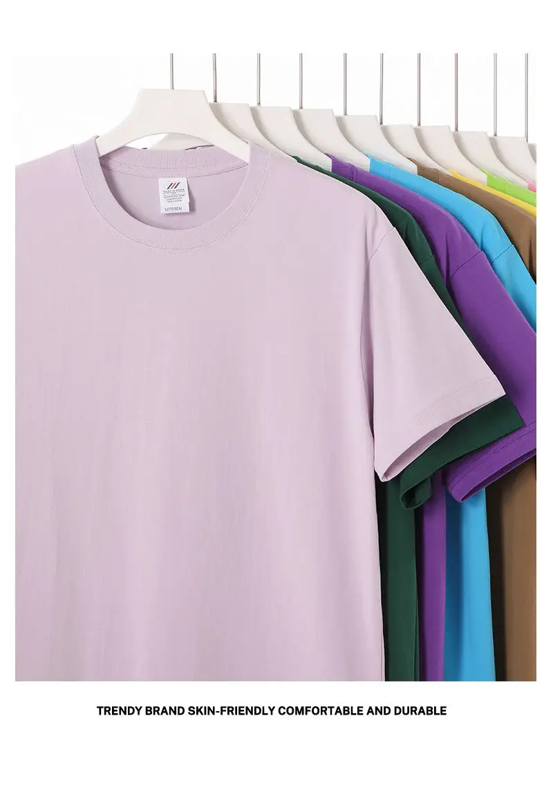 Pink 230g Cotton T-Shirt Unisex Loose Fit — feature 8