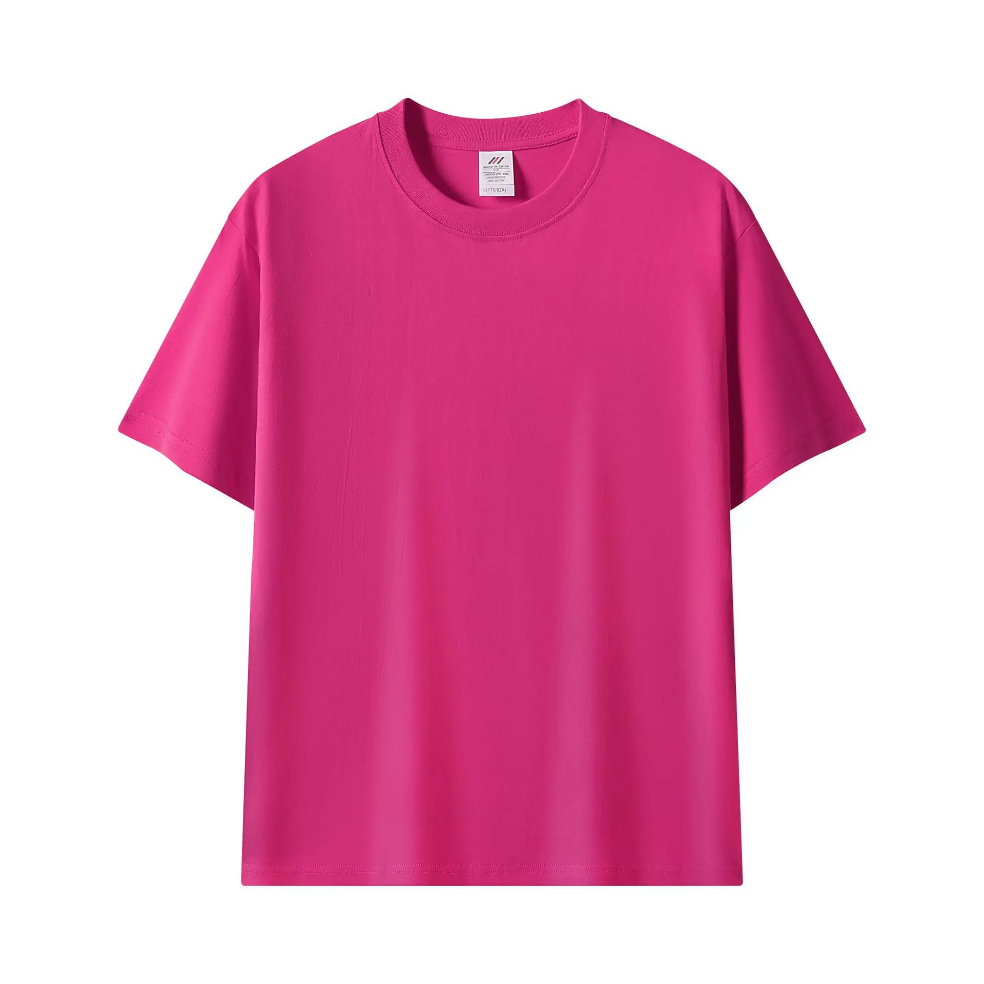 Pink 230g Cotton T-Shirt Unisex Loose Fit