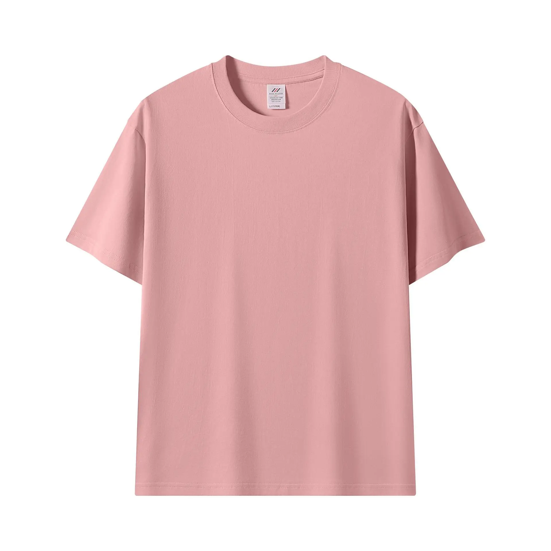 Pink 230g Cotton T-Shirt Unisex Loose Fit