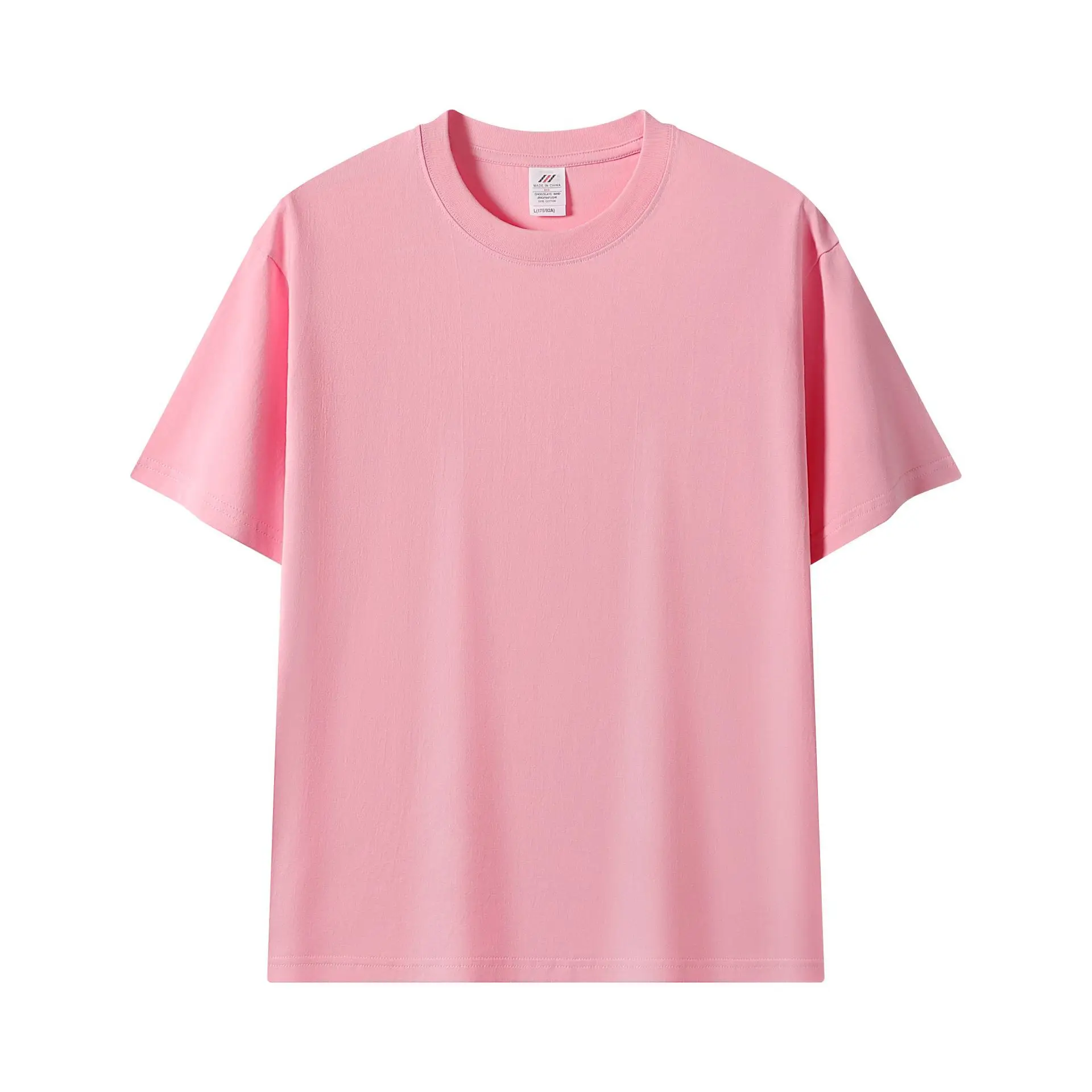 Pink 230g Cotton T-Shirt Unisex Loose Fit
