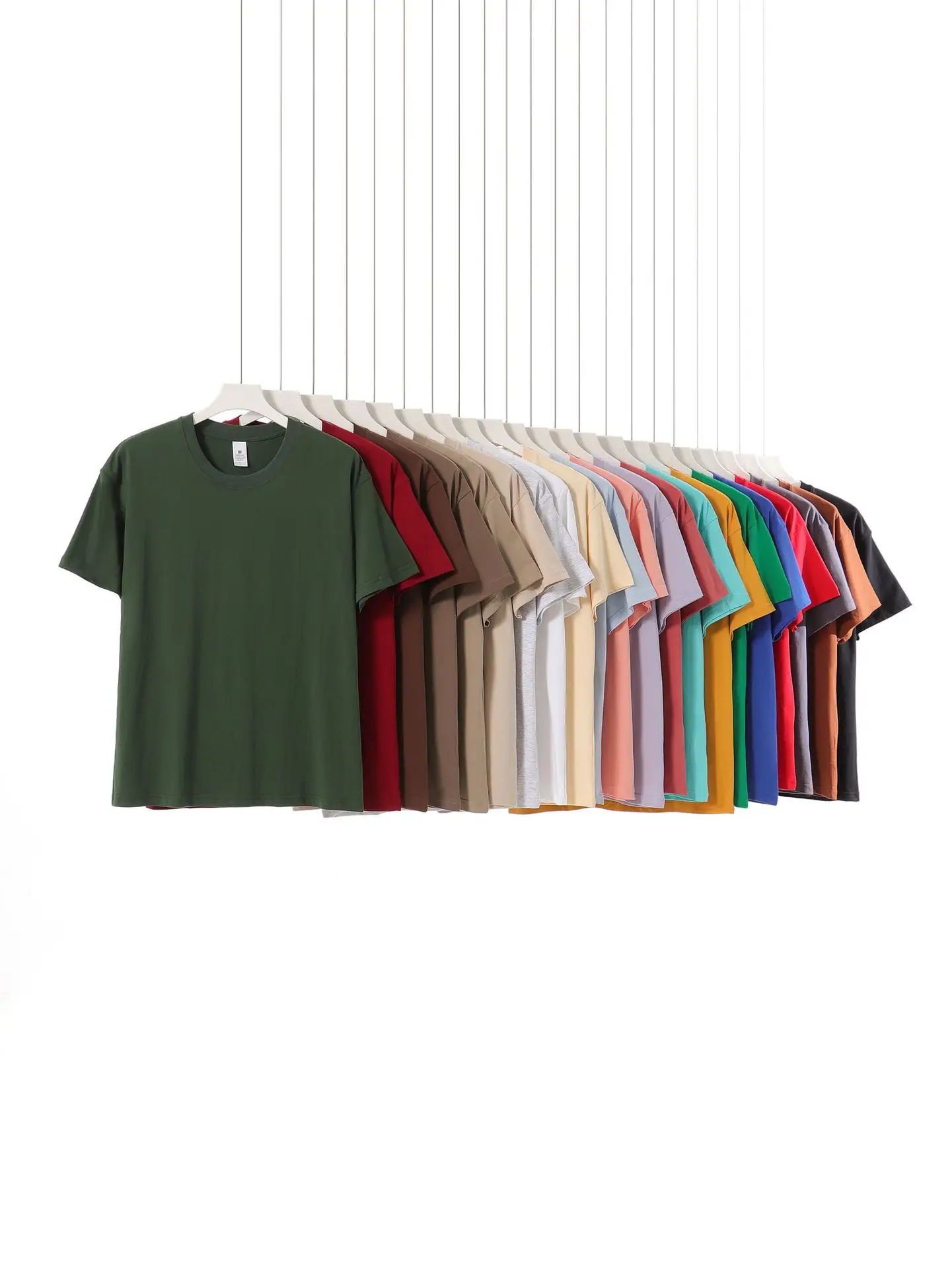 Men Women Cotton T-Shirt Drop Shoulder Wholesale - Image 23