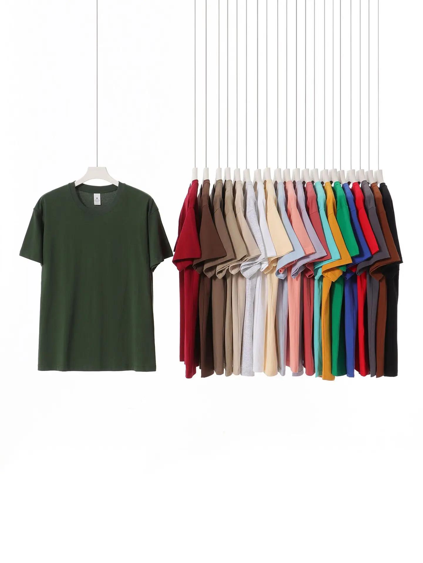 Men Women Cotton T-Shirt Drop Shoulder Wholesale - Image 24