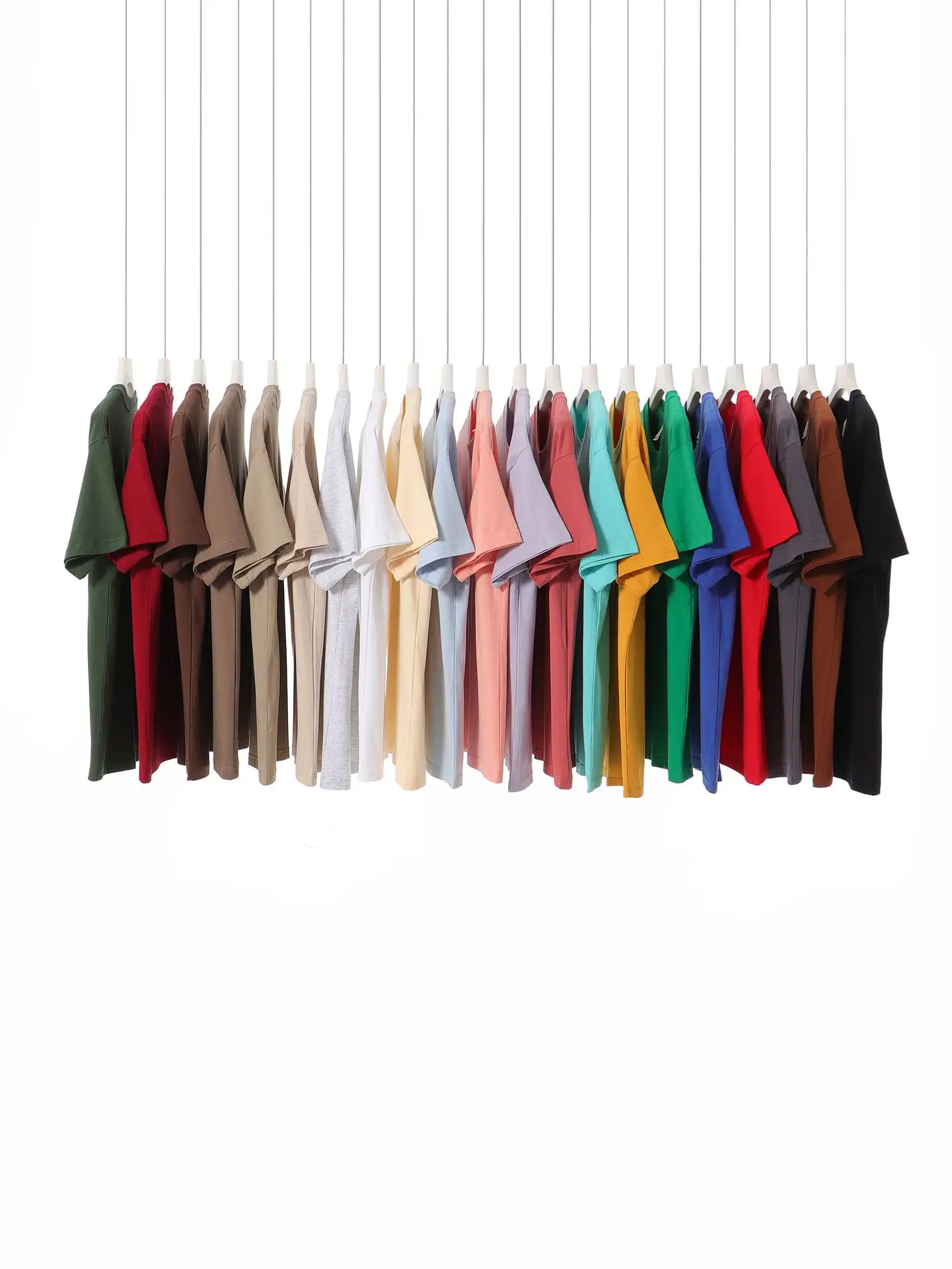 Men Women Cotton T-Shirt Drop Shoulder Wholesale - Image 25