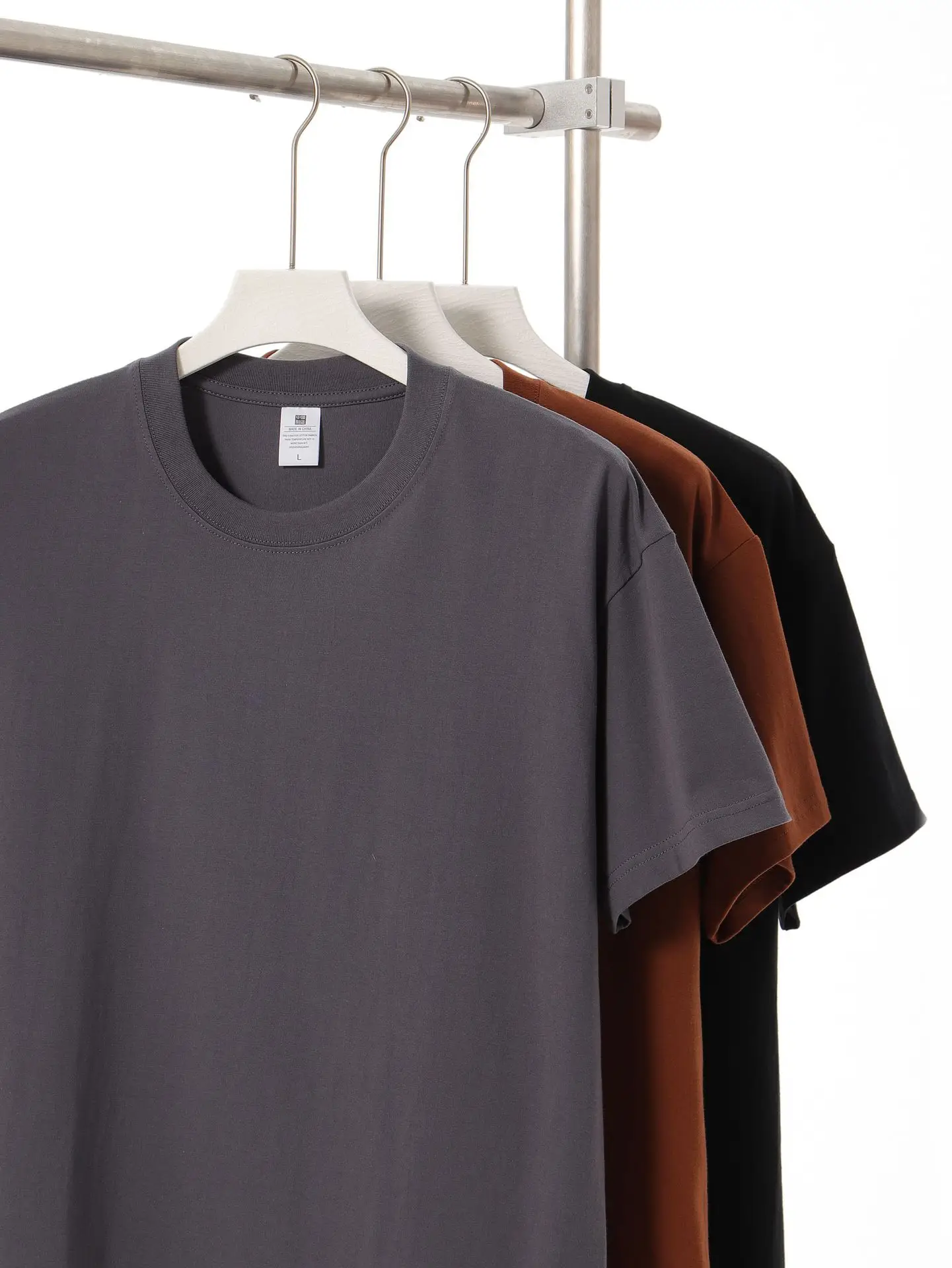 Men Women Cotton T-Shirt Drop Shoulder Wholesale - Image 26